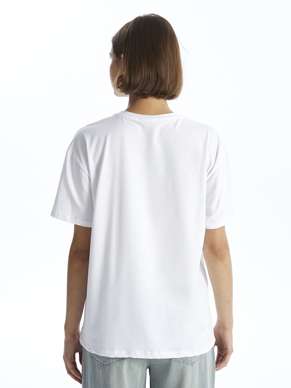 Crew Neck Printed Short Sleeve Women's T-Shirt-3