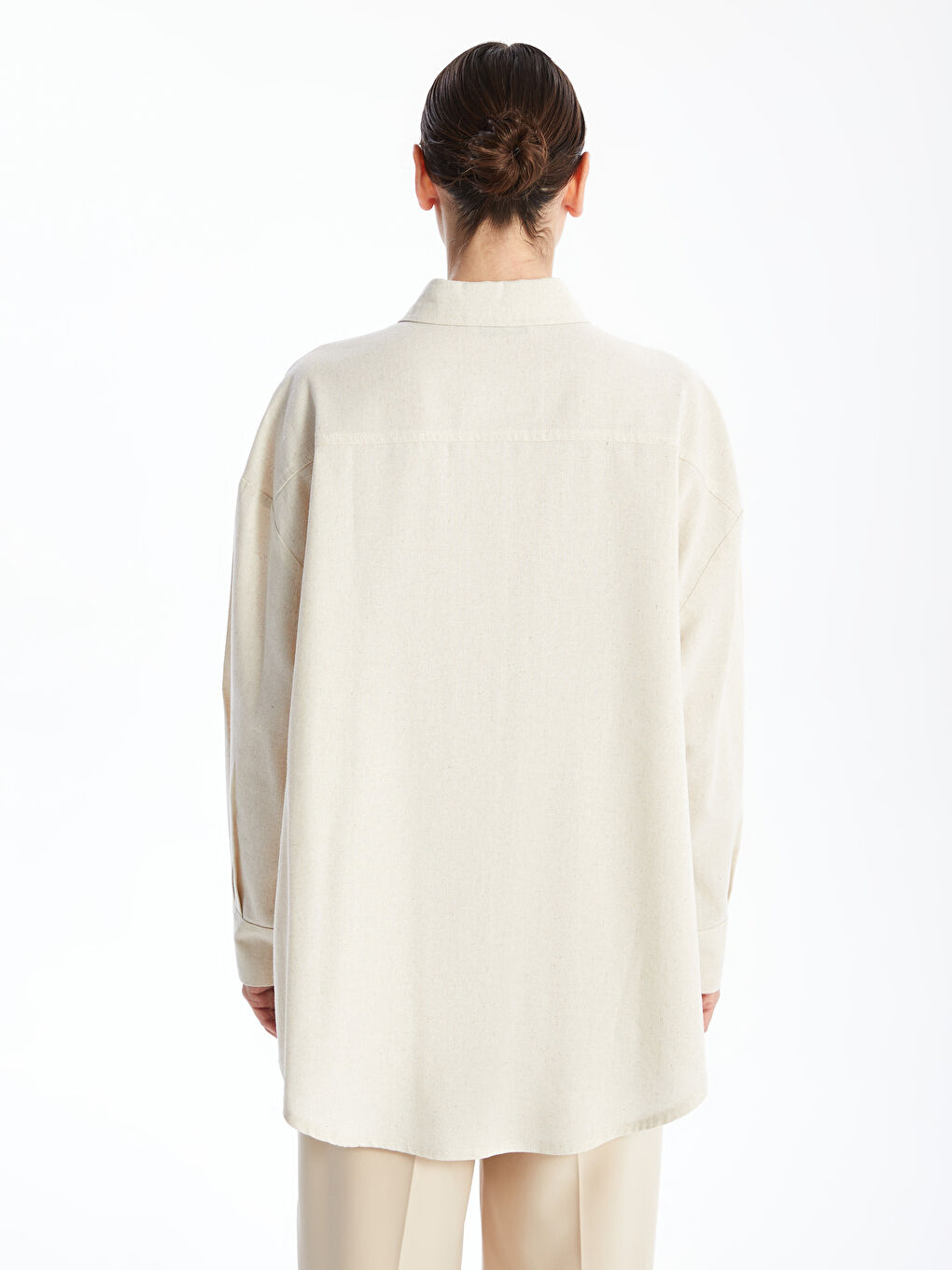 Oversize Linen Blend Women's Shirt-3