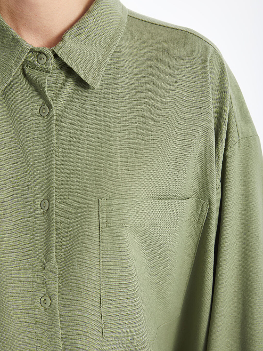 Oversize Linen Blend Women's Shirt-2