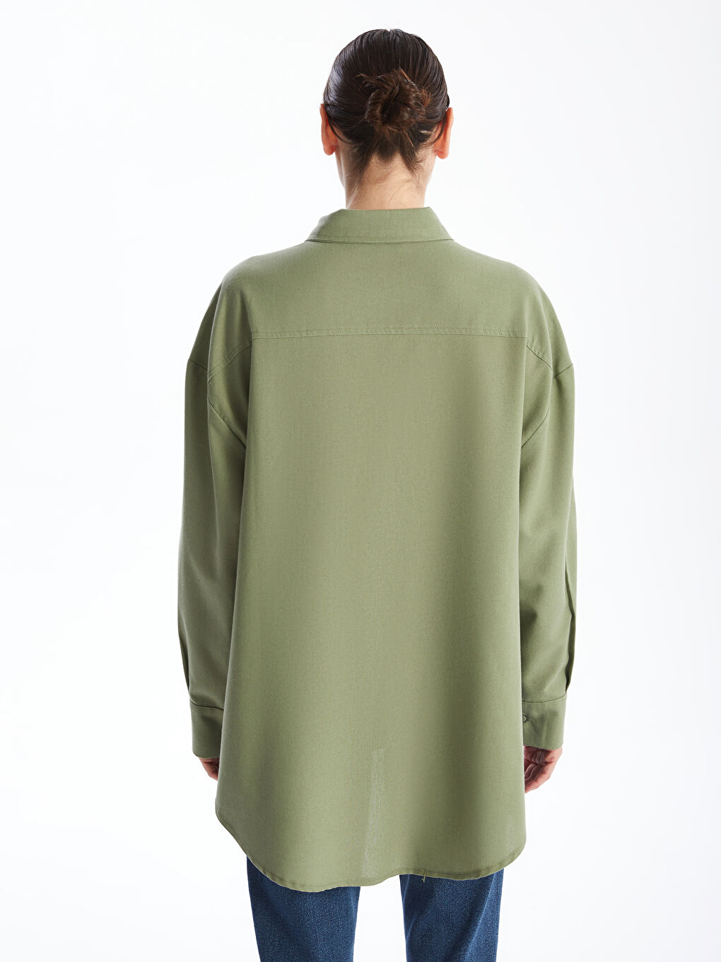 Oversize Linen Blend Women's Shirt-3