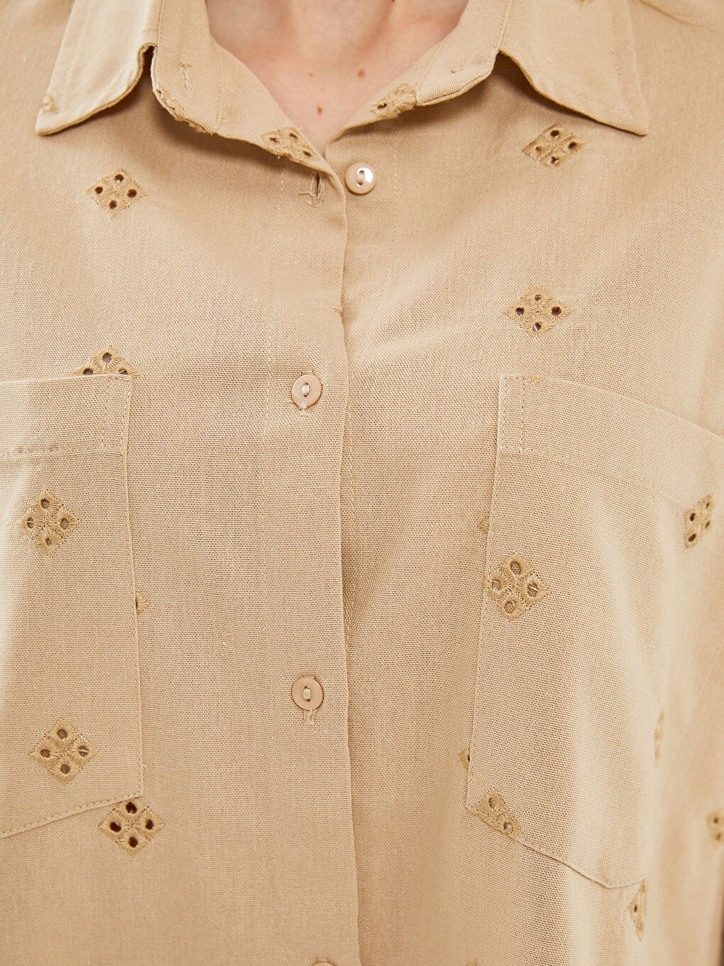 Openwork Oversize Women's Shirt-2