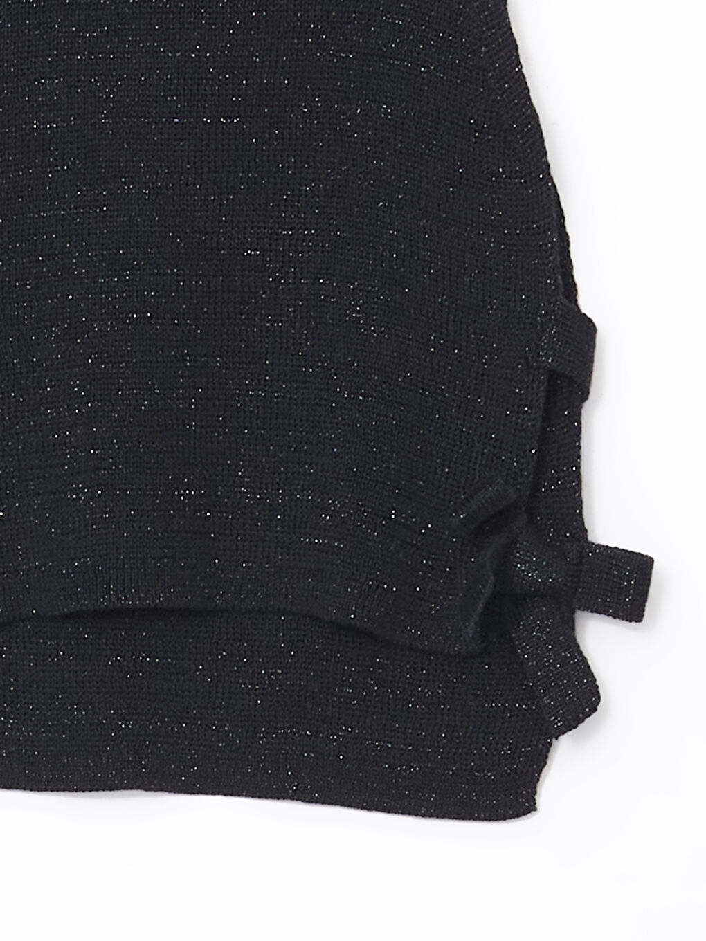 Siyah Bisiklet Yaka Kız Çocuk Triko Süveter-2