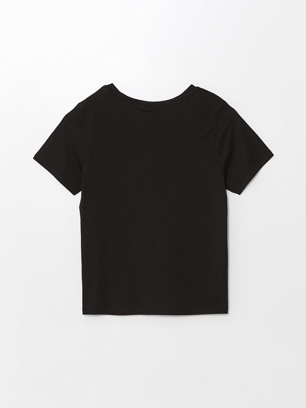 V-Neck Plain Short Sleeve Women's T-Shirt-5