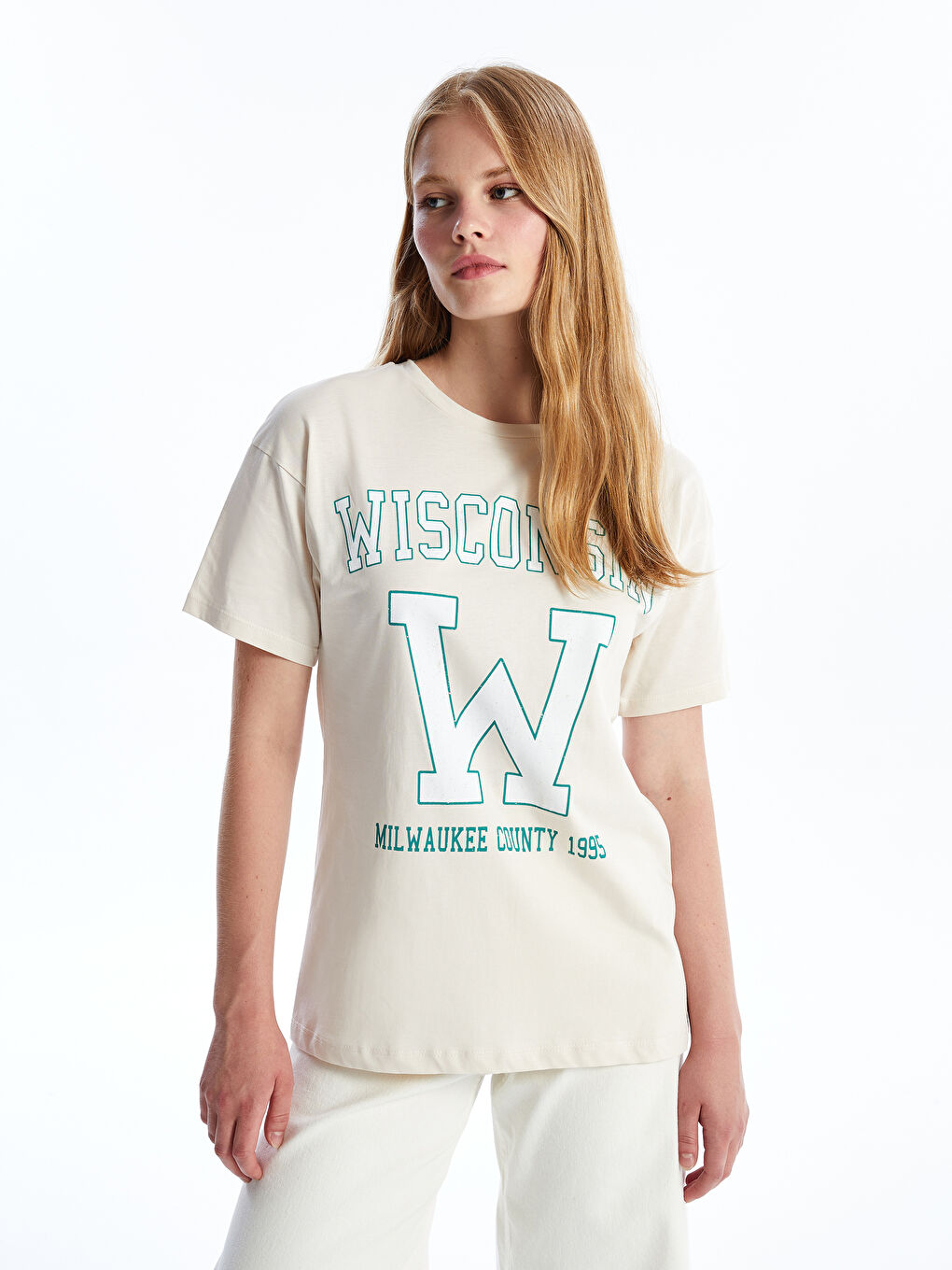 Crew Neck Printed Short Sleeve Women's T-Shirt