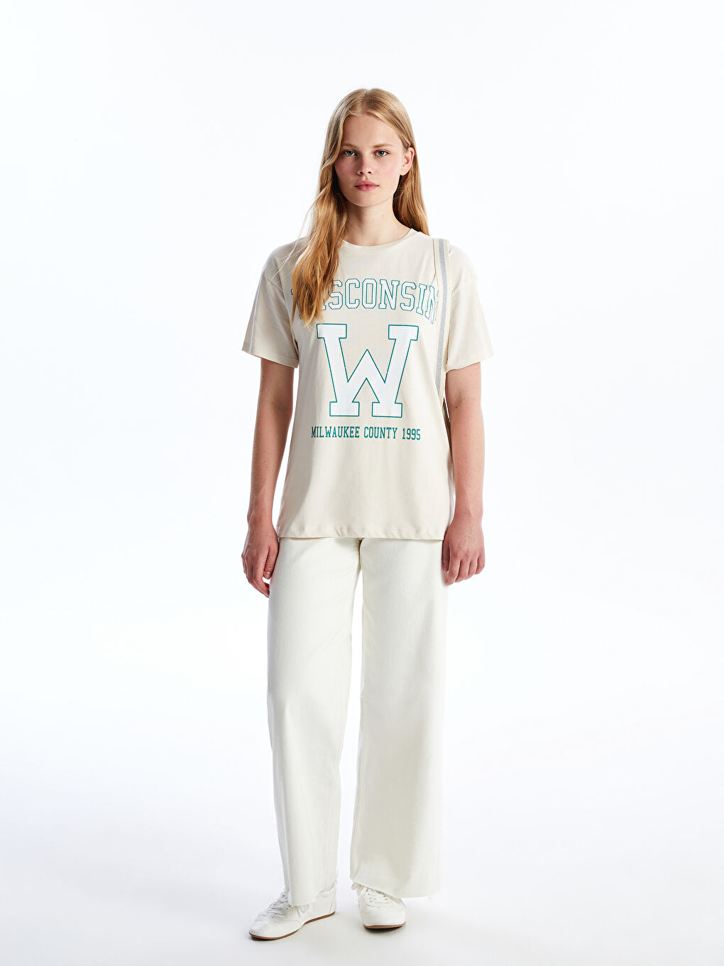 Crew Neck Printed Short Sleeve Women's T-Shirt-1