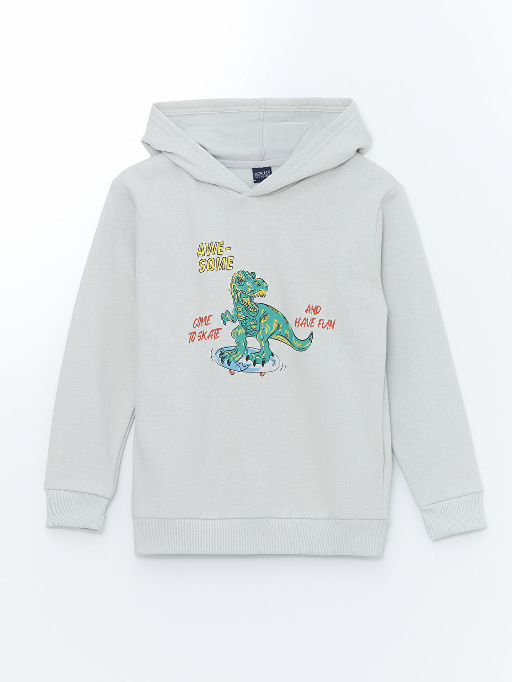 LCW ECO Açık Gri Kapüşonlu Erkek Çocuk Sweatshirt