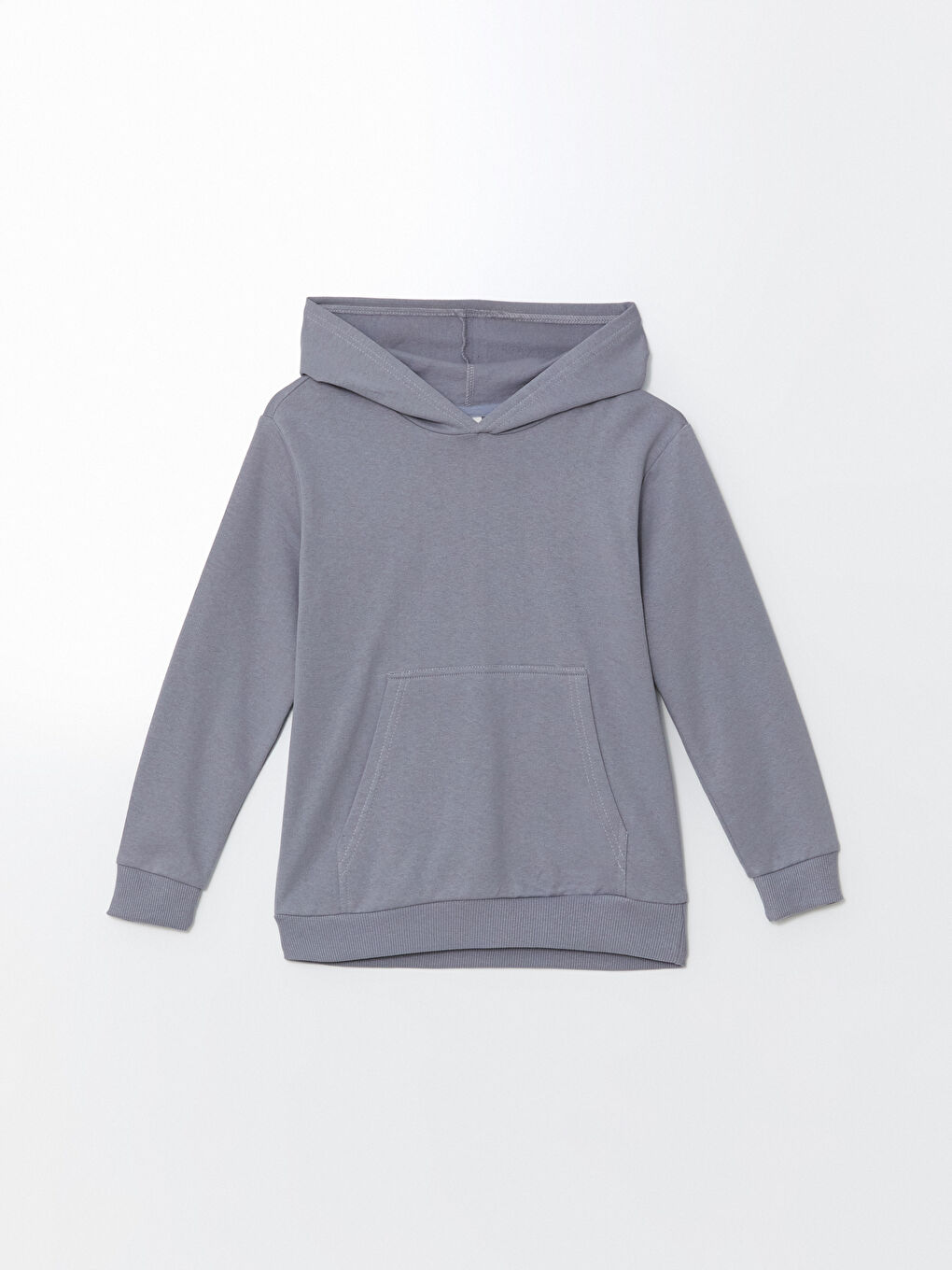 LCW ECO Mat Mavi Kapüşonlu Erkek Çocuk Sweatshirt