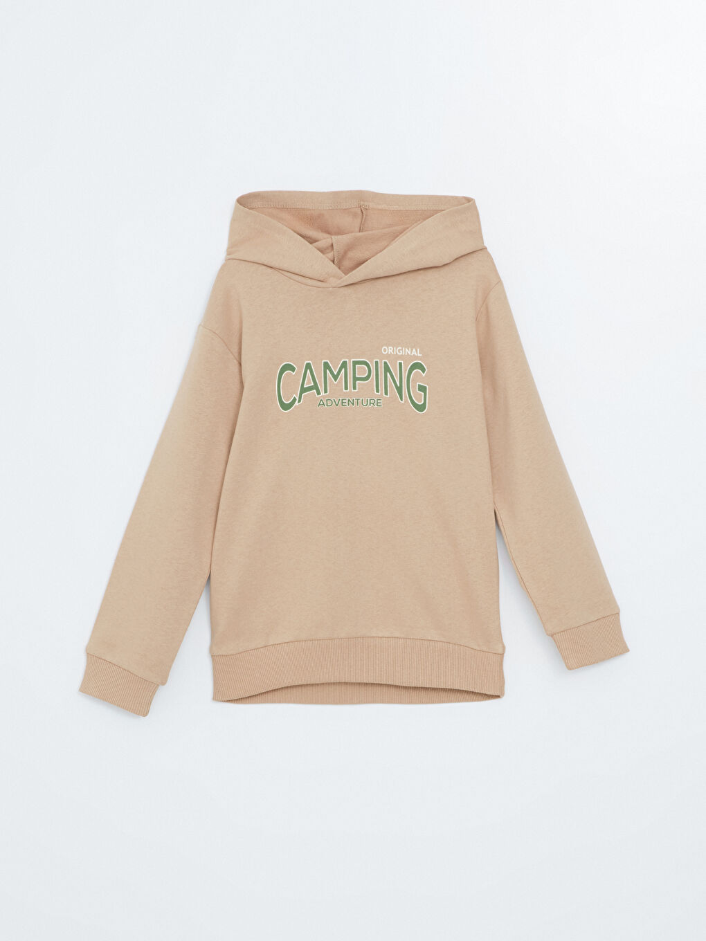 LCW ECO Bej Kapüşonlu Erkek Çocuk Sweatshirt