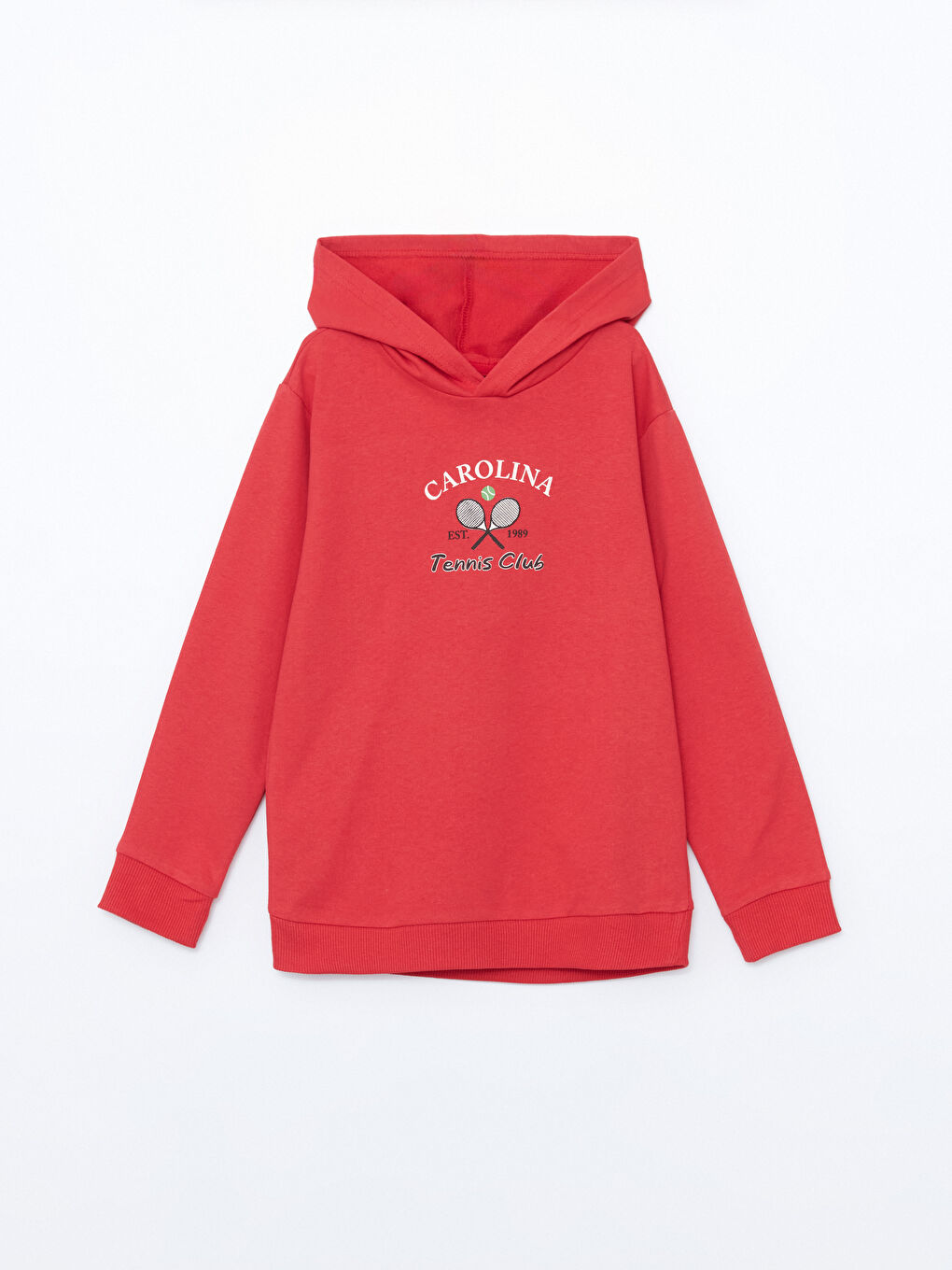 LCW ECO Mat Kırmızı Kapüşonlu Erkek Çocuk Sweatshirt