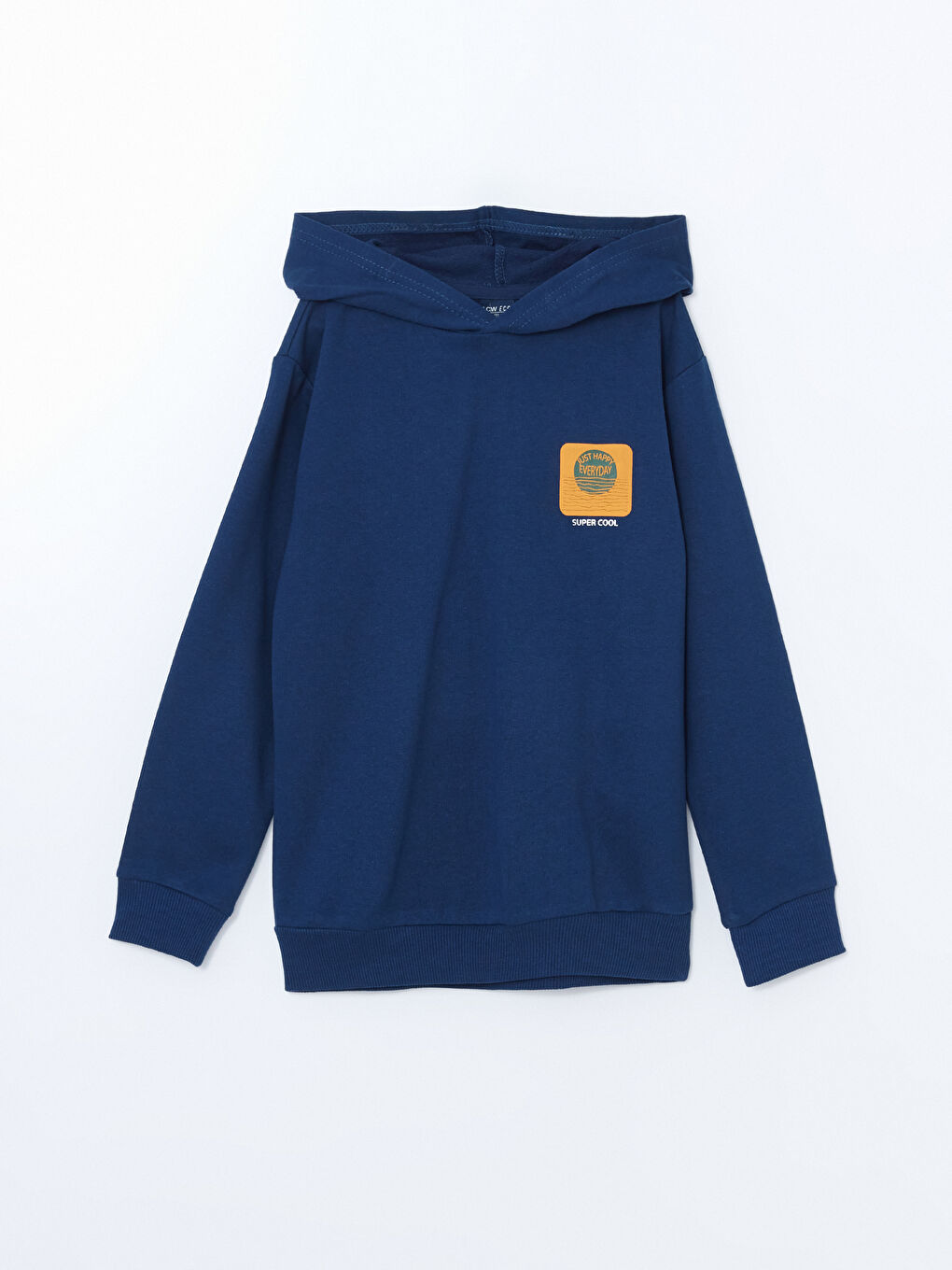 LCW ECO Açık Lacivert Kapüşonlu Erkek Çocuk Sweatshirt