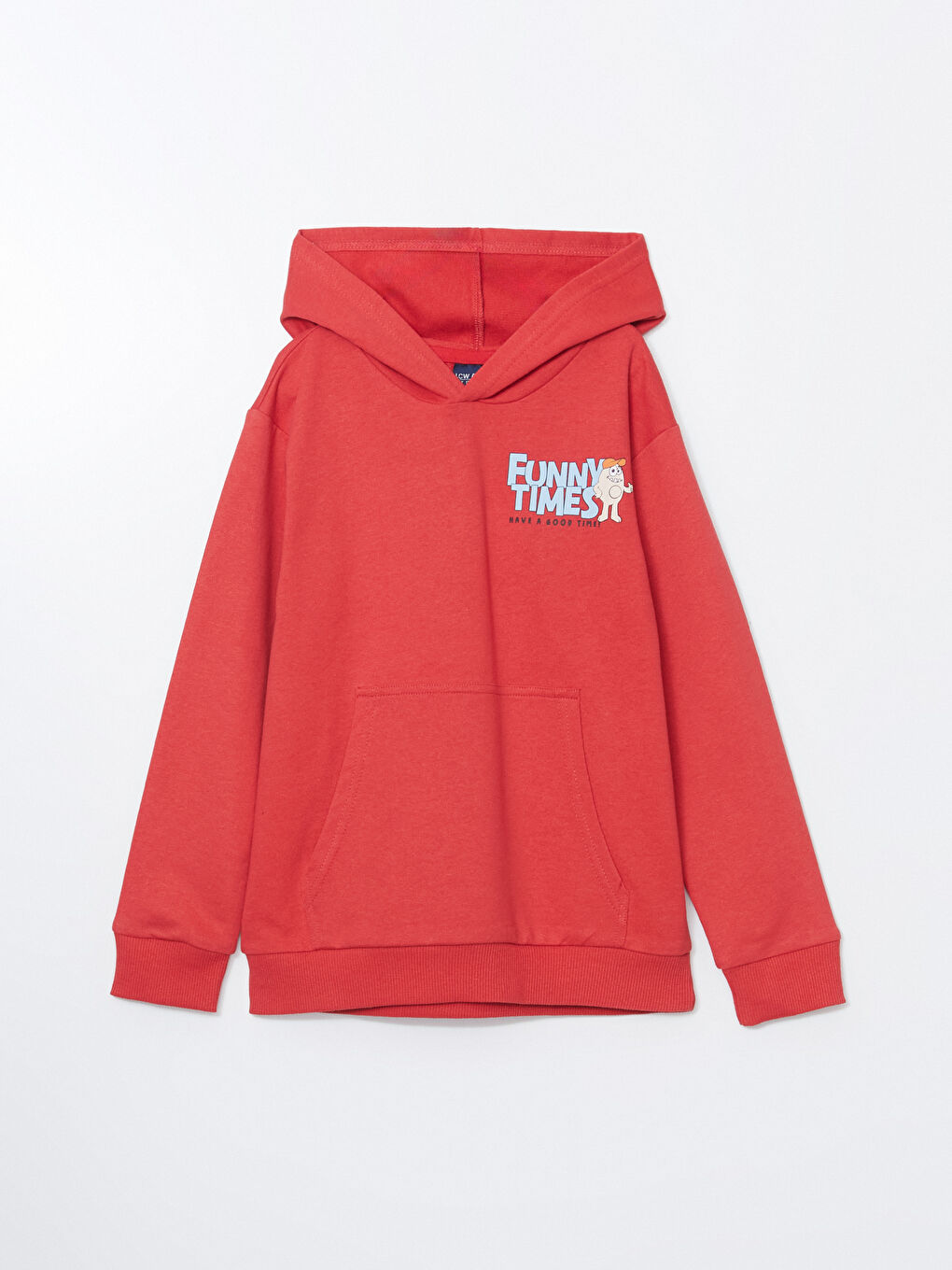 LCW ECO Mat Kırmızı Kapüşonlu Erkek Çocuk Sweatshirt