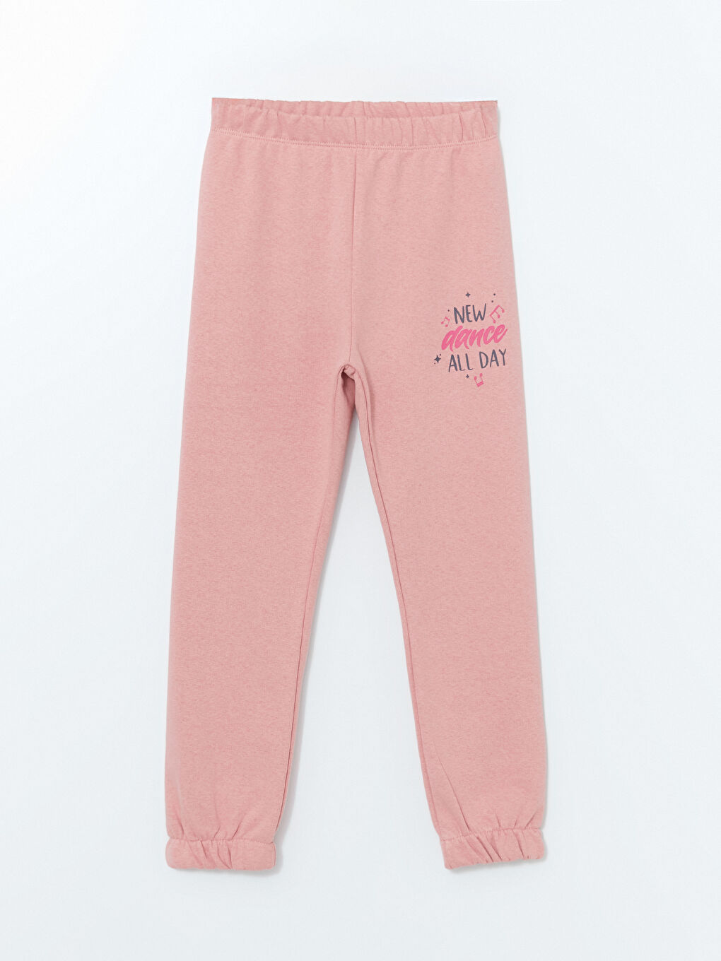 LCW ECO Mat Pembe Beli Lastikli Kız Çocuk Jogger Eşofman Altı