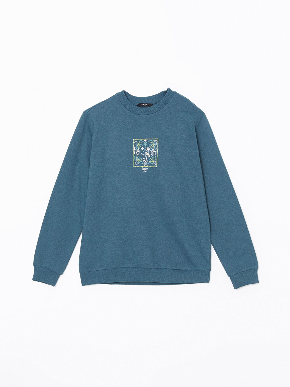 LCW ECO Petrol Bisiklet Yaka Uzun Kollu Baskılı Erkek Sweatshirt - 4