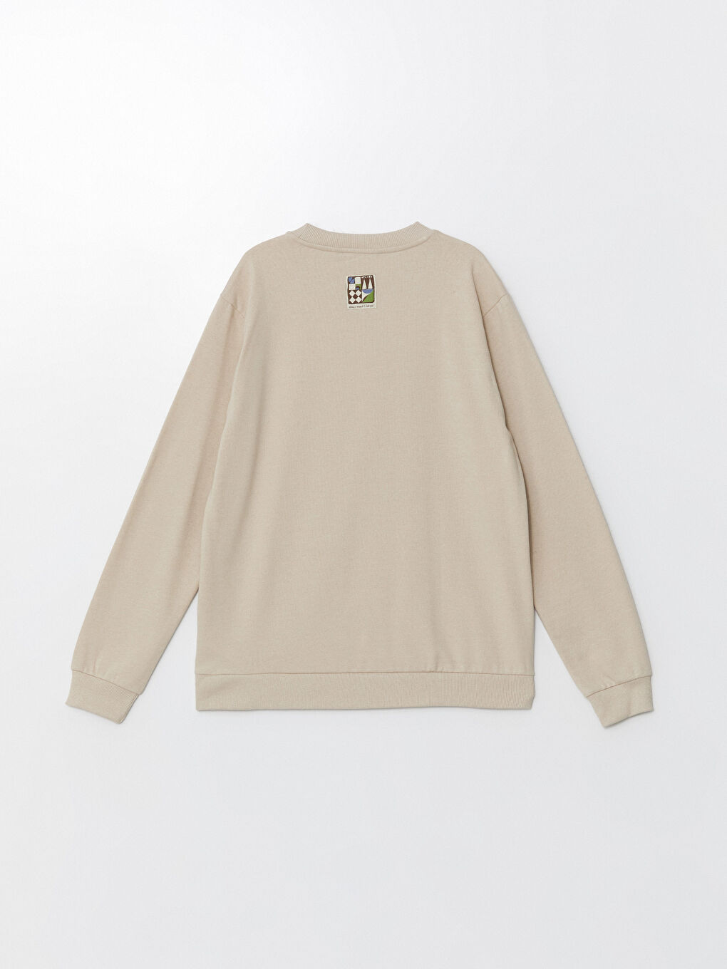 LCW ECO Açık Bej Bisiklet Yaka Uzun Kollu Erkek Sweatshirt - 6