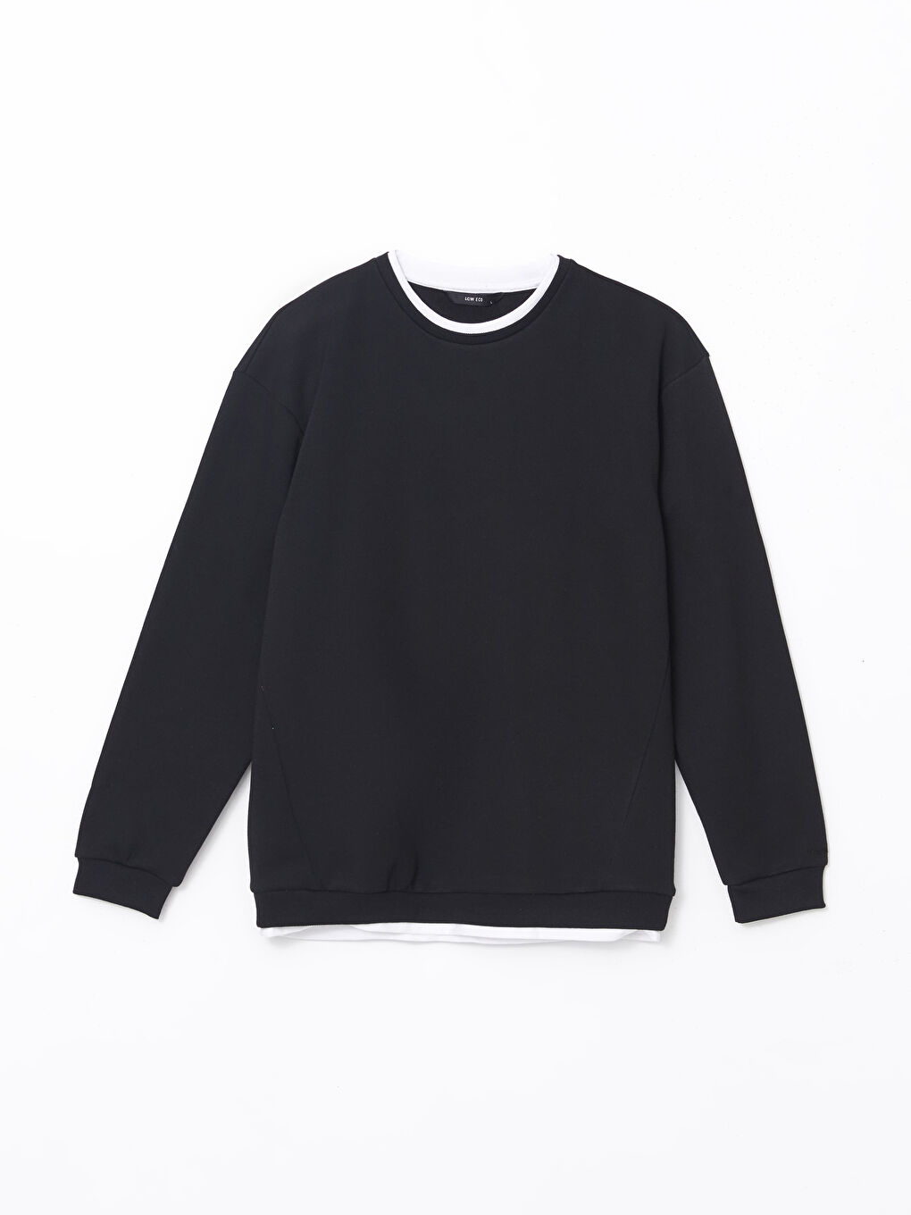 LCW ECO Siyah Bisiklet Yaka Uzun Kollu Erkek Sweatshirt - 4