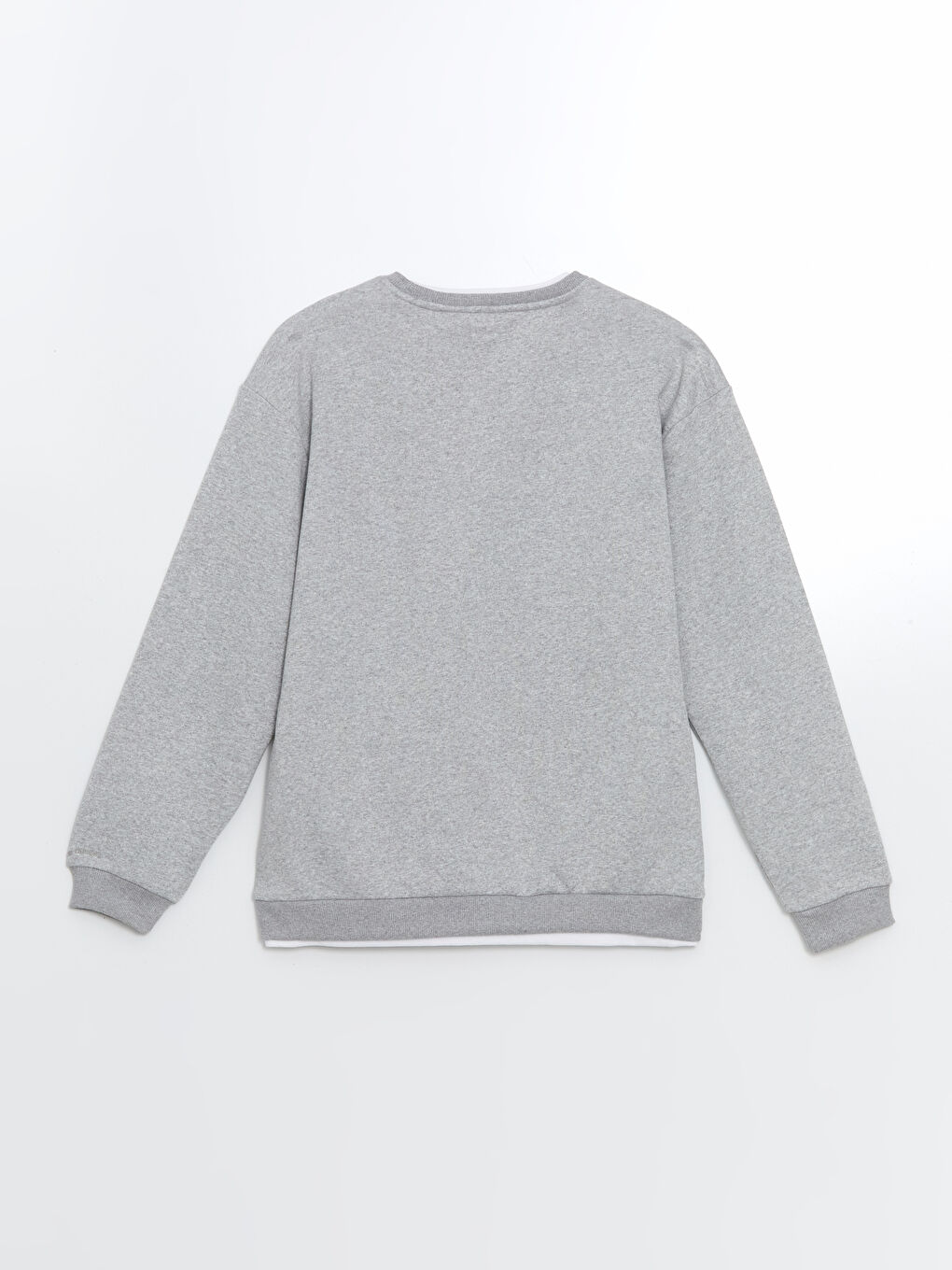 LCW ECO Gri Bisiklet Yaka Uzun Kollu Erkek Sweatshirt - 5