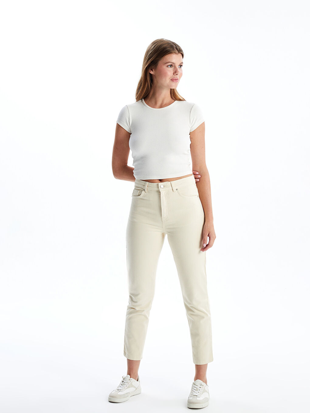 High Waist Mom Fit Women's Jeans -W4IR33Z8-FEU