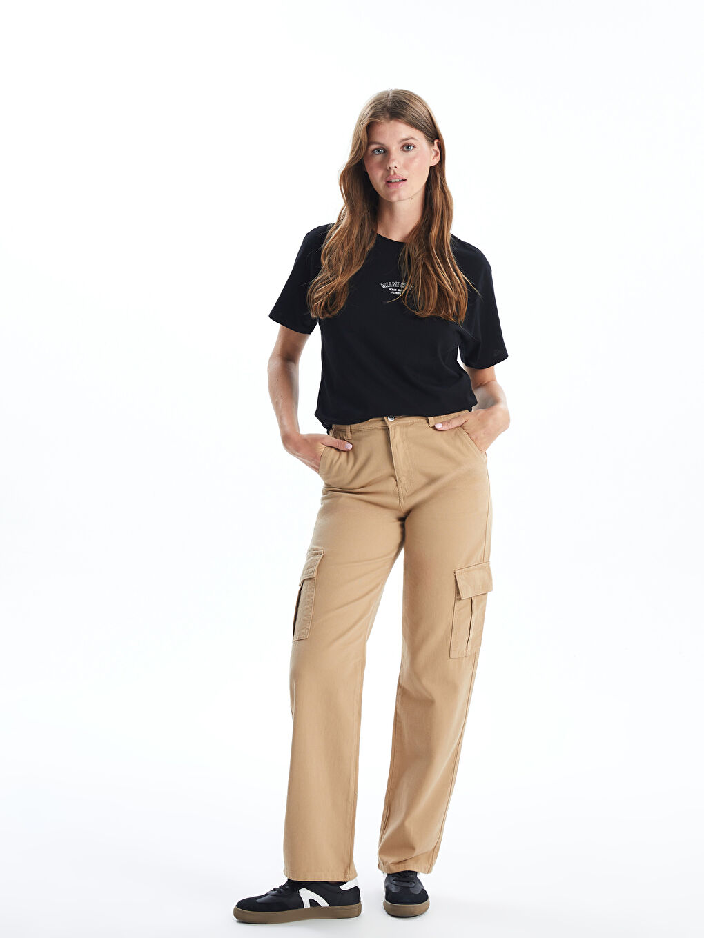 Regular Fit Women's Cargo Trousers -W4IR36Z8-SXC