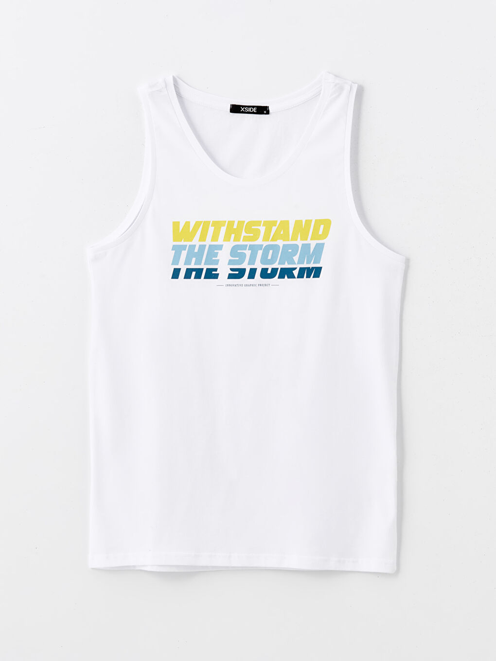 T-shirt sans manches imprimé à col rond pour Hommes-4