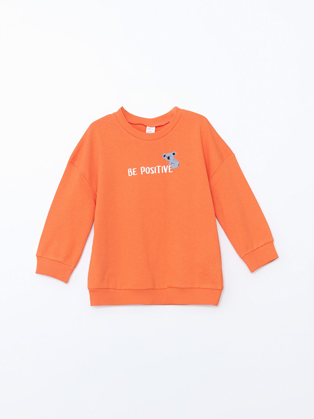 LCW ECO Turuncu Bisiklet Yaka Uzun Kollu Baskılı Erkek Bebek Sweatshirt