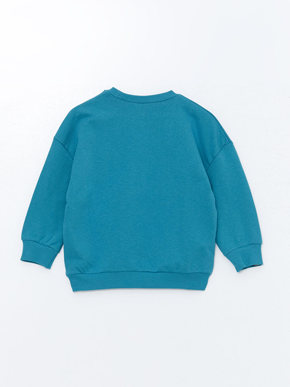 LCW ECO Mat Mavi Bisiklet Yaka Baskılı Erkek Bebek Sweatshirt - 1