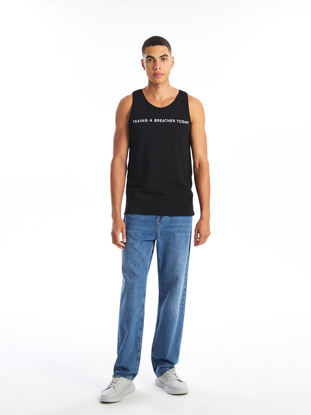 T-shirt sans manches pour Hommes à col rond-1