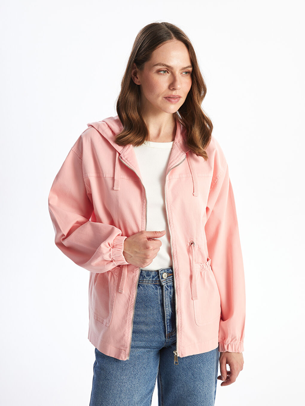 LC Waikiki Hooded Women's Jacket -W4IR95Z8-FLK