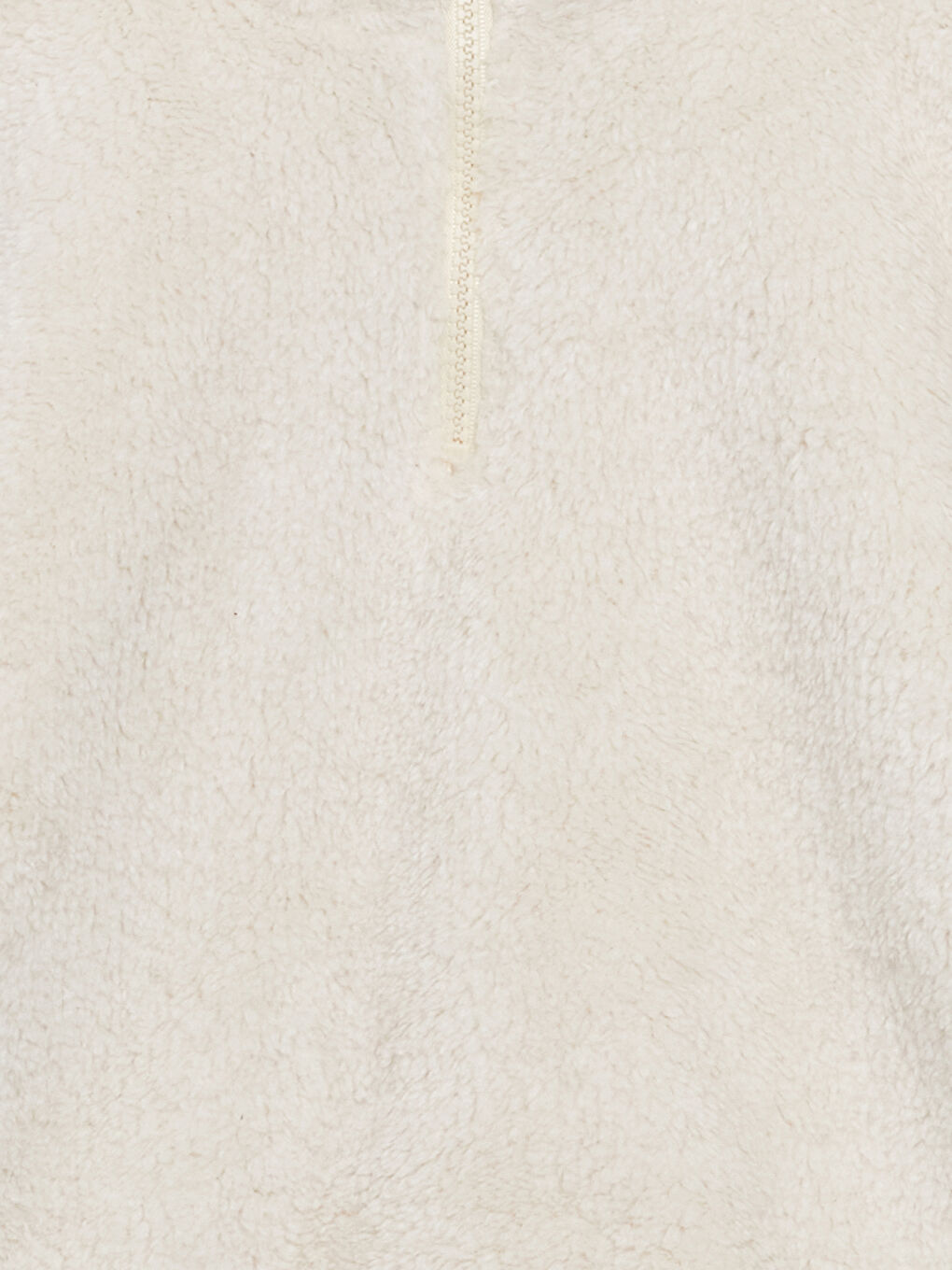 Bej Dik Yaka Pelüş Kız Çocuk Sweatshirt-1