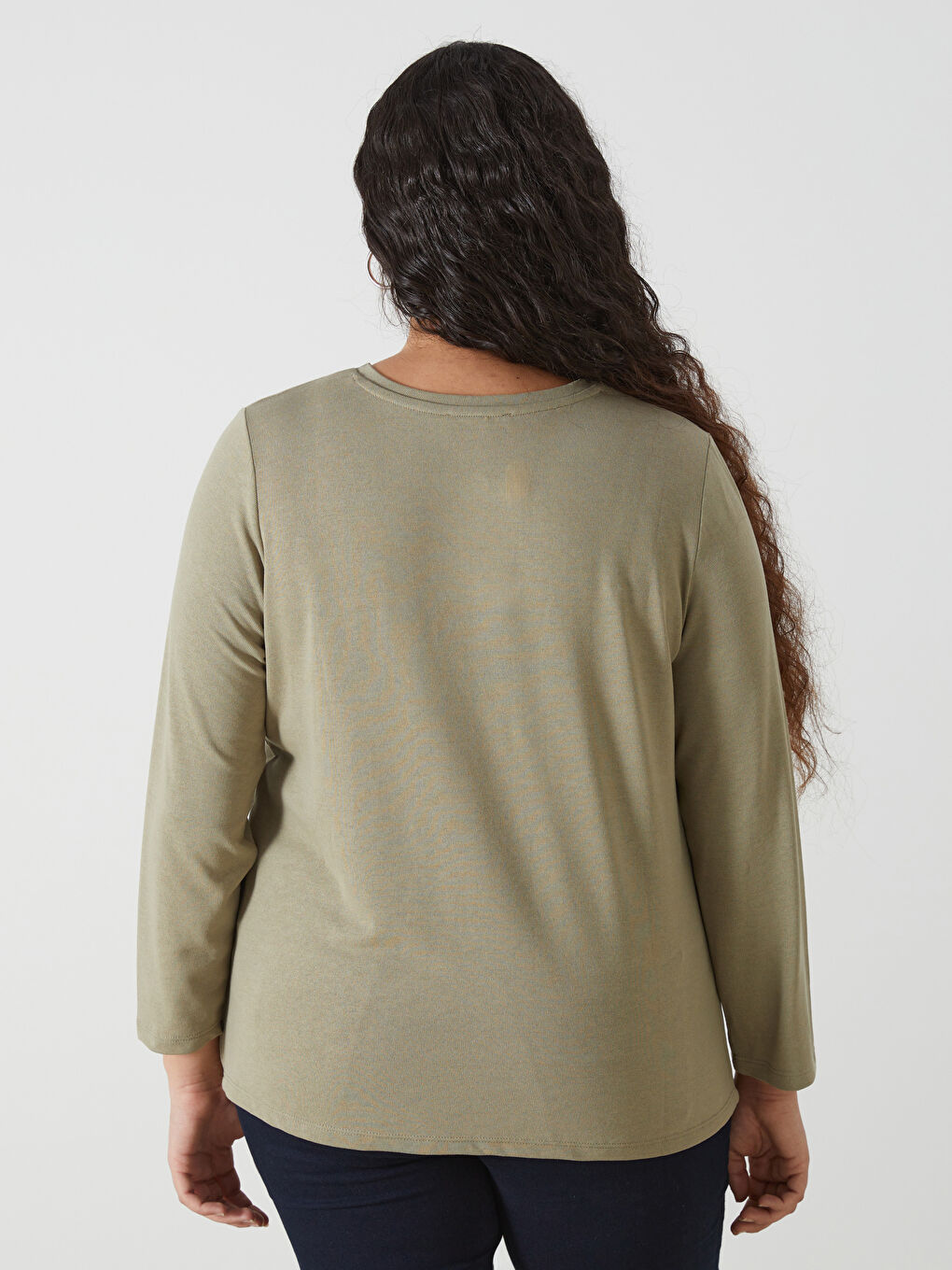 LCW Grace Crew Neck Patterned Women's Blouse -W4IS30Z8-QZR