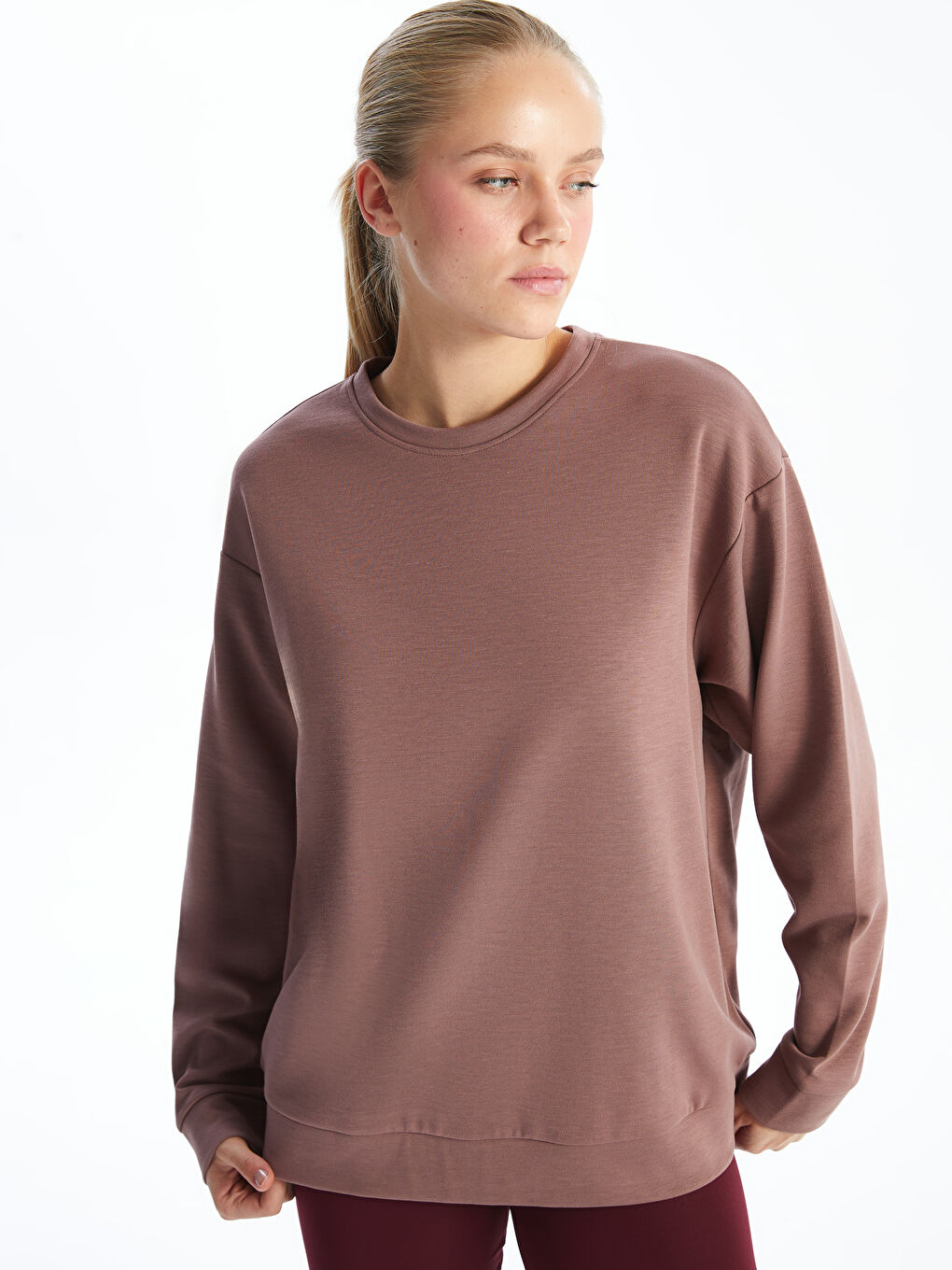 XSIDE ACTIVE Pembe Bisiklet Yaka Oversize Kadın Sweatshirt