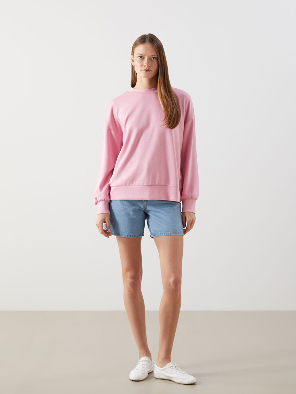 Crew Neck Oversize Women's Sweatshirt -W4IS45Z8-FNX
