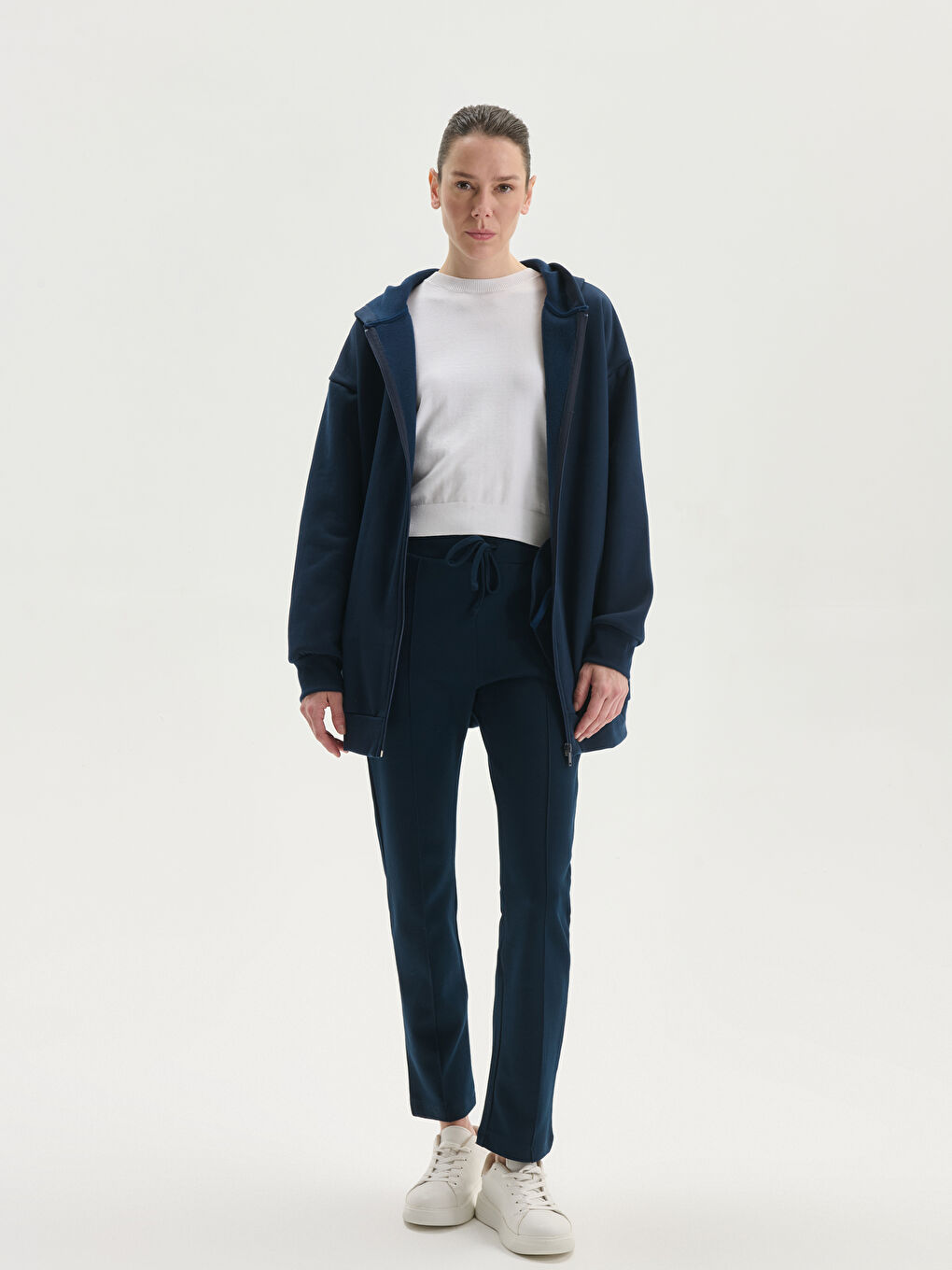 Hooded Oversize Women's Zipper Sweatshirt -W4IS53Z8-E1J