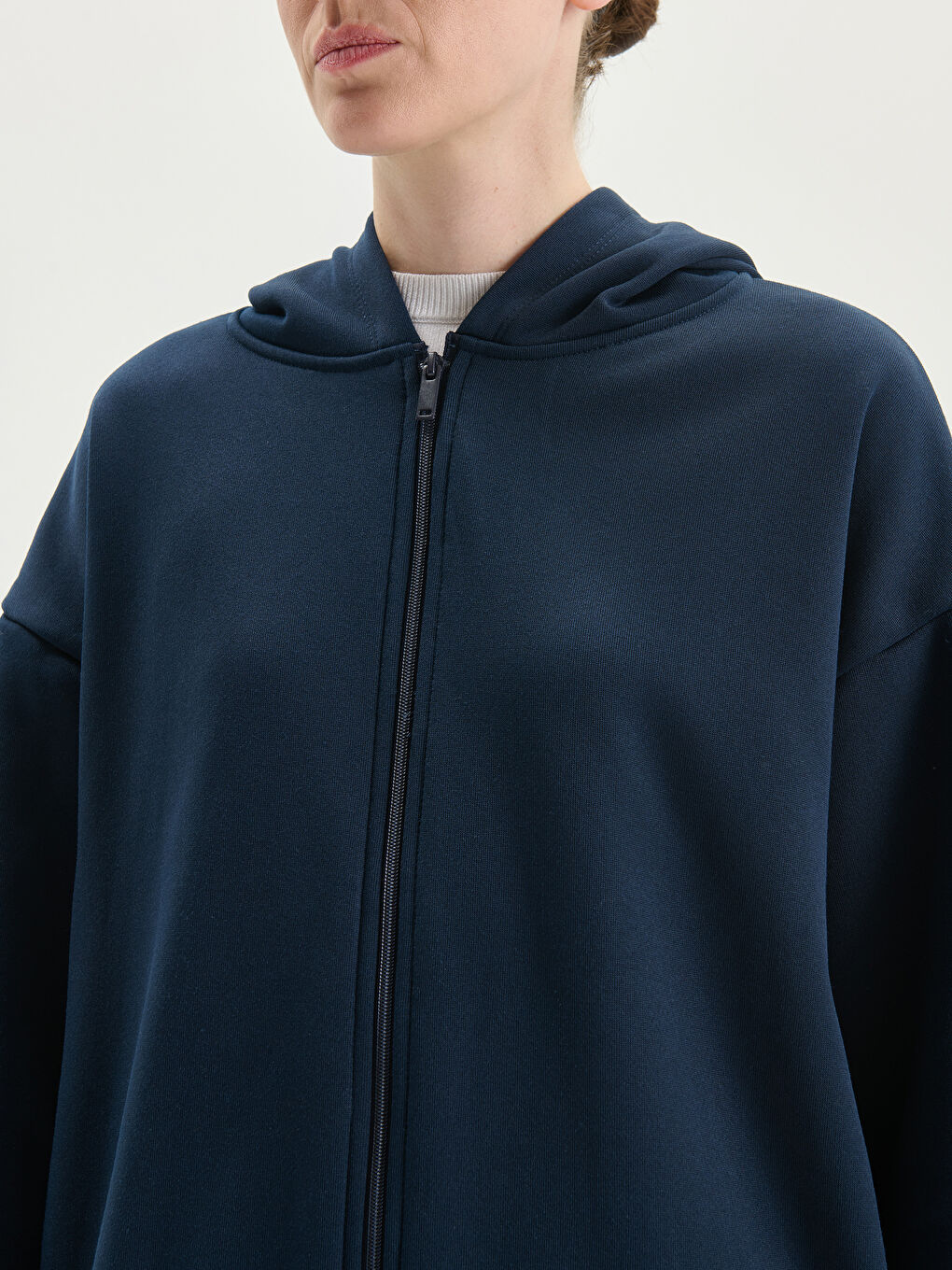 Hooded Oversize Women's Zipper Sweatshirt -W4IS53Z8-E1J