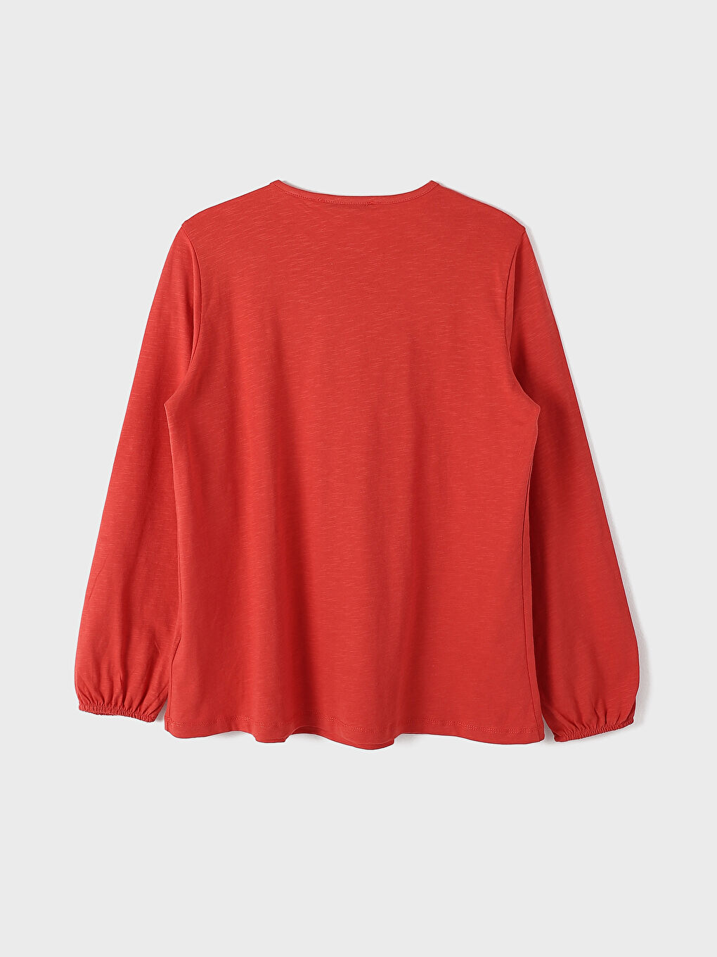 Crew Neck Embroidered Long Sleeve Women's Blouse-1