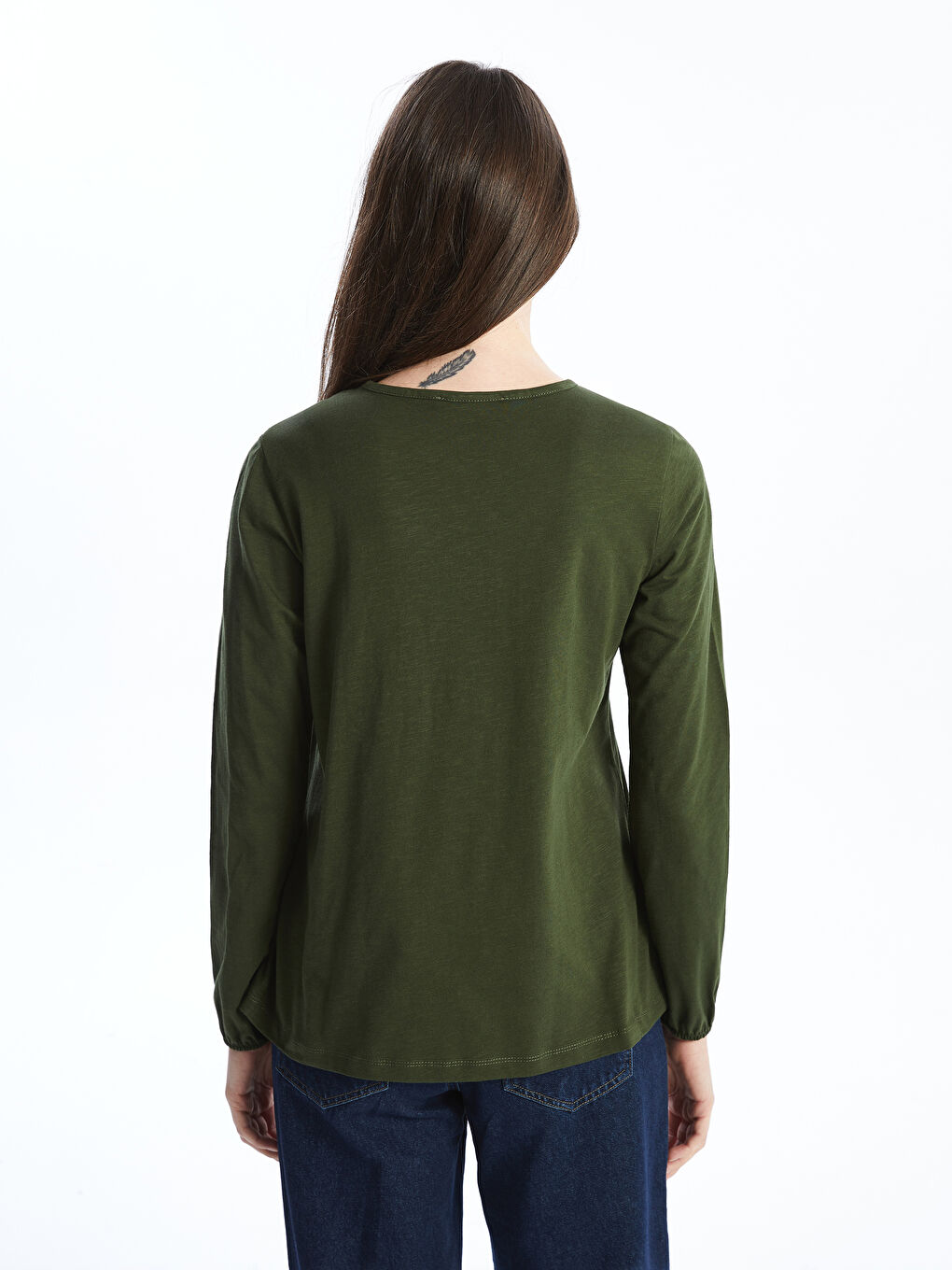 Crew Neck Embroidered Women's Blouse-3