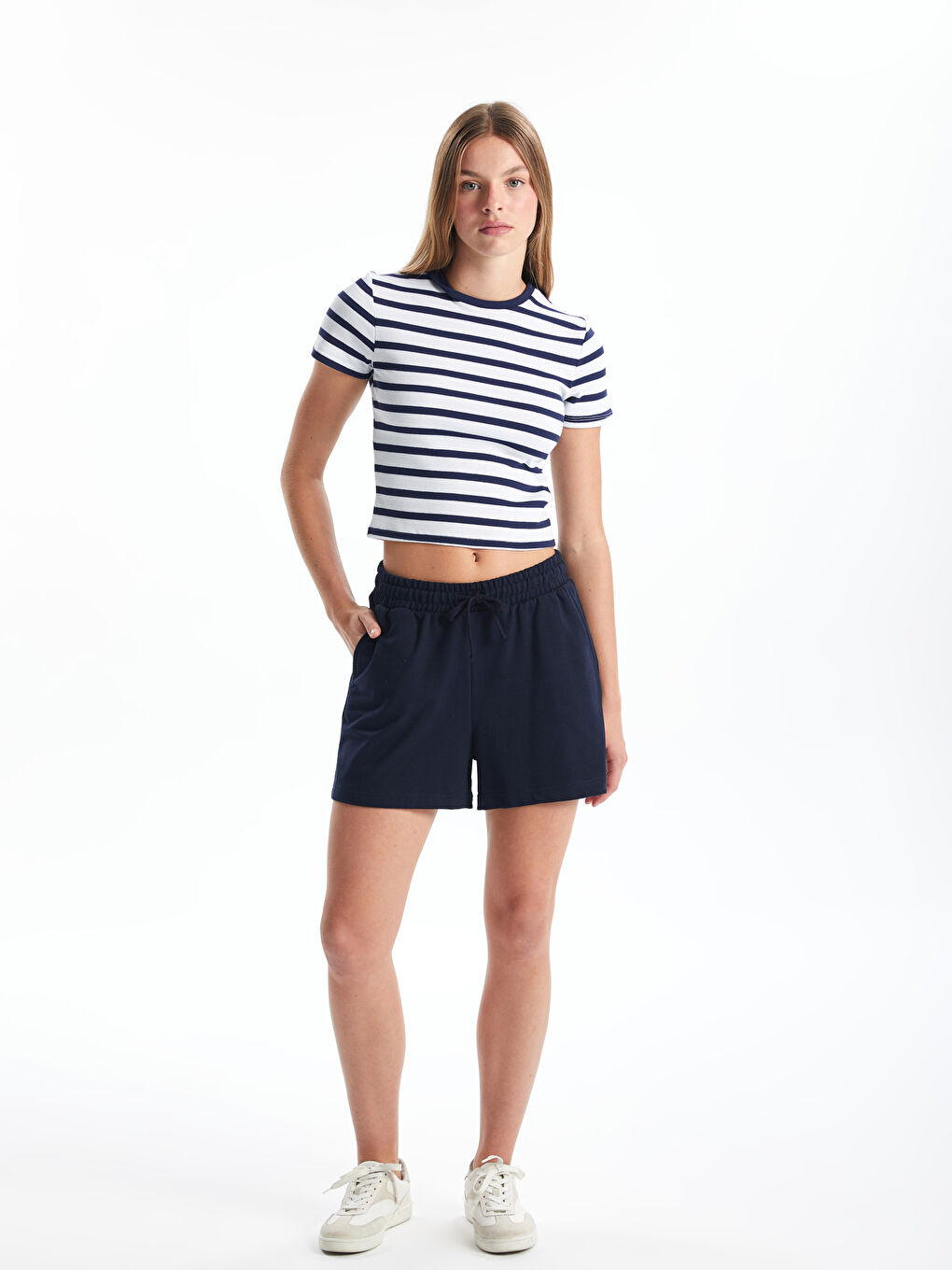 Women's Elasticated Waist Plain Shorts