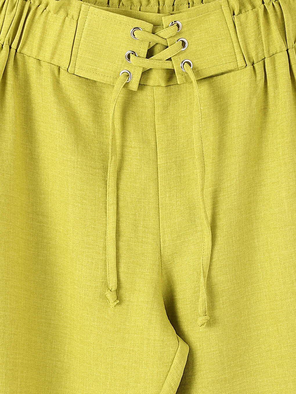 Elasticated Waist Plain Wide Leg Women's Trousers-3