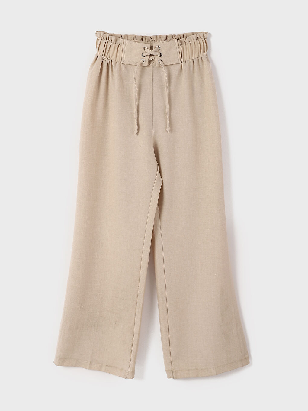 Elasticated Waist Plain Wide Leg Women's Trousers