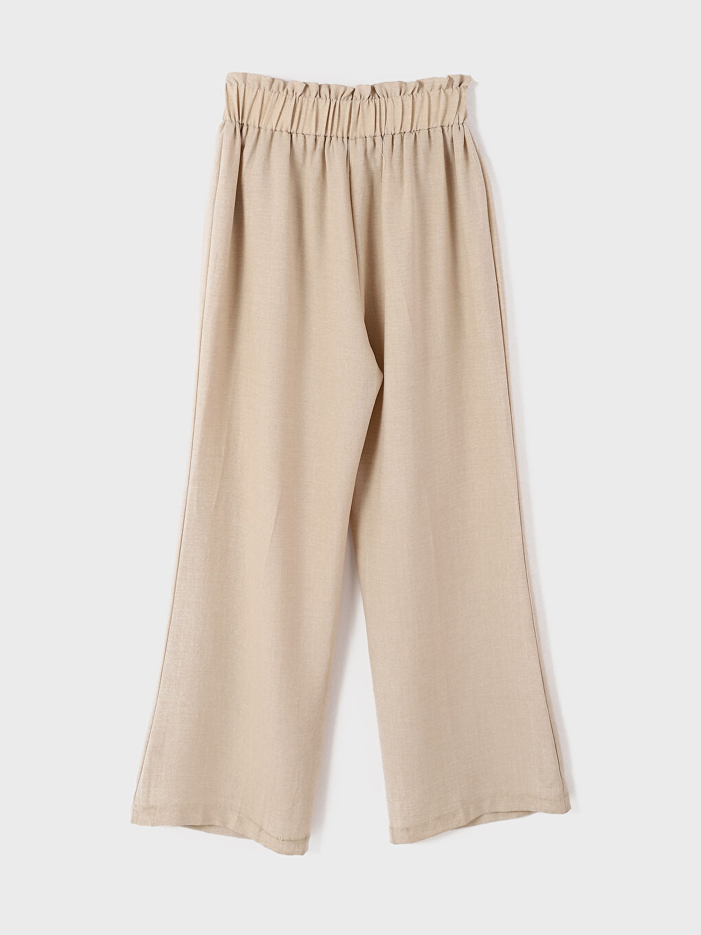 Elasticated Waist Plain Wide Leg Women's Trousers-1