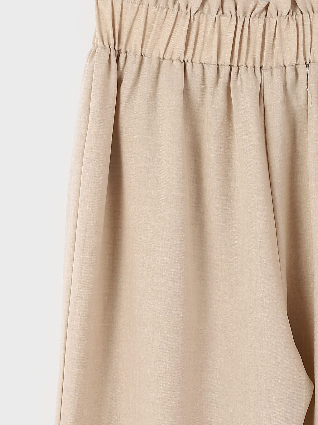 Elasticated Waist Plain Wide Leg Women's Trousers-2