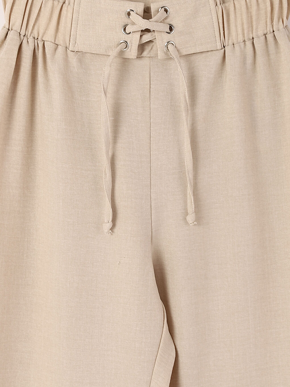 Elasticated Waist Plain Wide Leg Women's Trousers-3