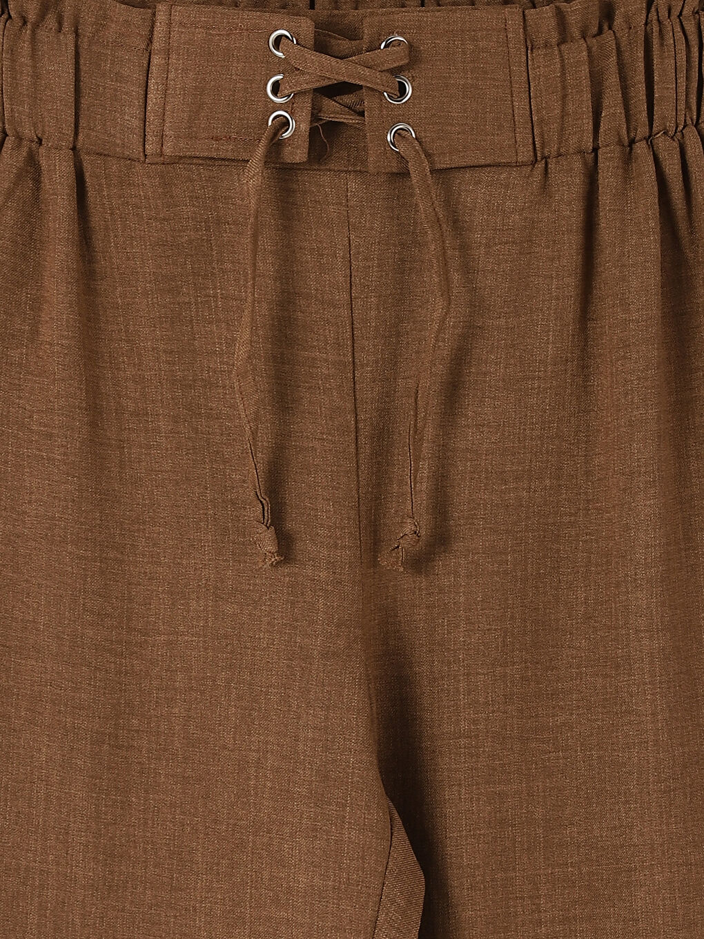 Beli Lastikli Düz Geniş Paça Kadın Pantolon-2