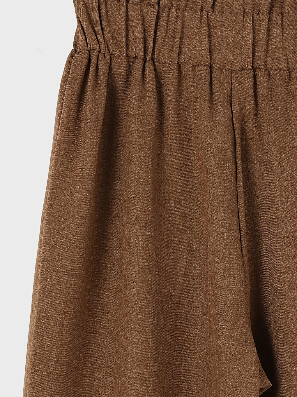 Beli Lastikli Düz Geniş Paça Kadın Pantolon-3