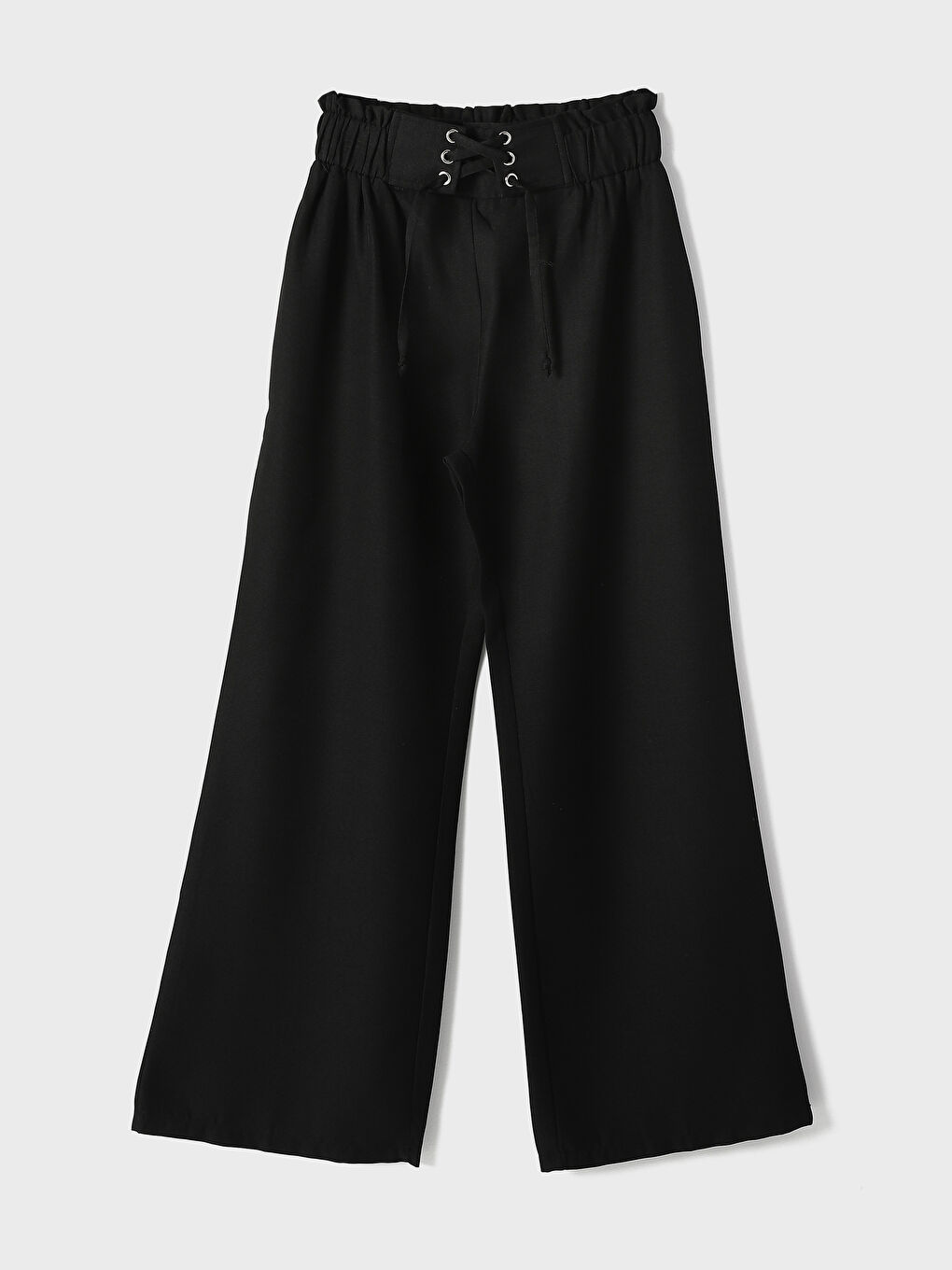 Elasticated Waist Plain Wide Leg Women's Trousers