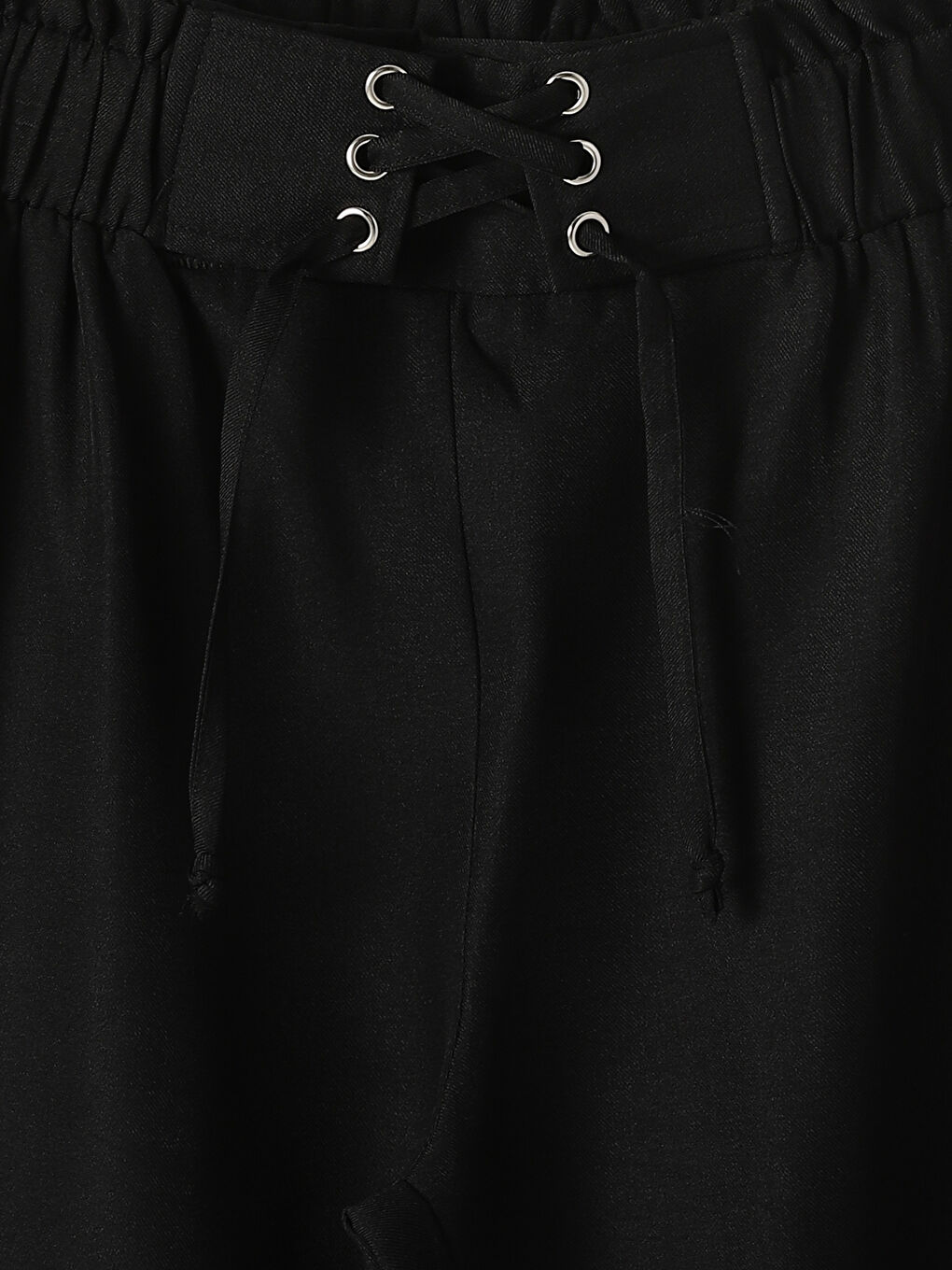 Elasticated Waist Plain Wide Leg Women's Trousers-3