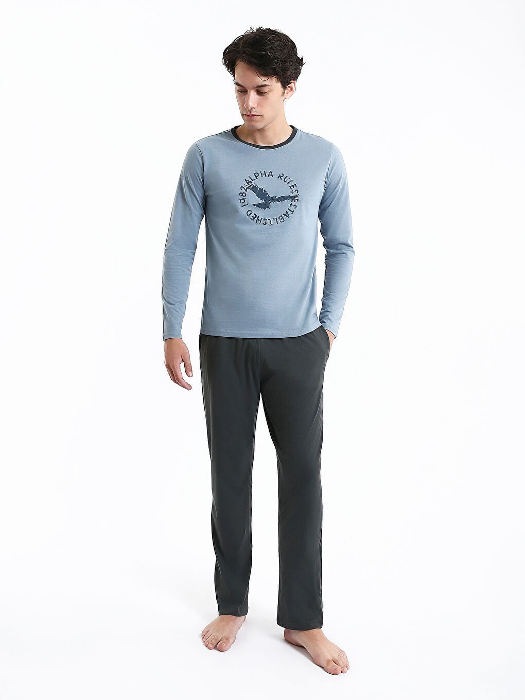 طقم بيجامة عادي للرجال-1