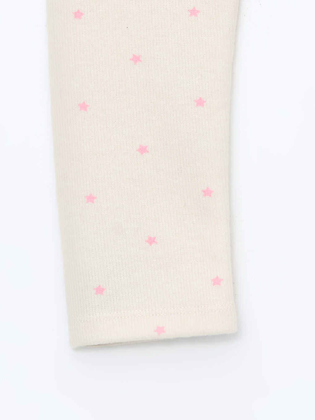 Ekru Beli Lastikli Desenli Kız Çocuk Tayt-2