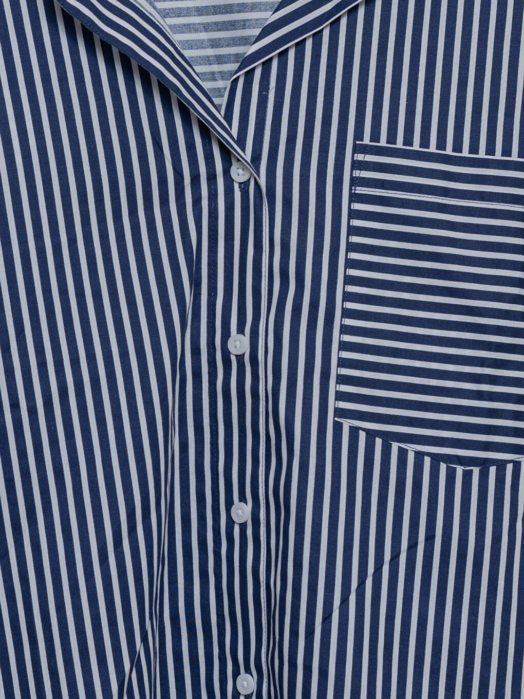LCW Vision Striped Oversize Poplin Women's Shirt -W4IT37Z8-LEN