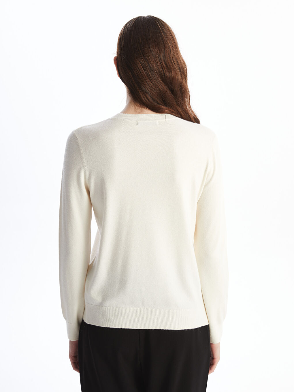 Pull-over en Tricot Imprimé Ruban Col Rond pour Femmes-3