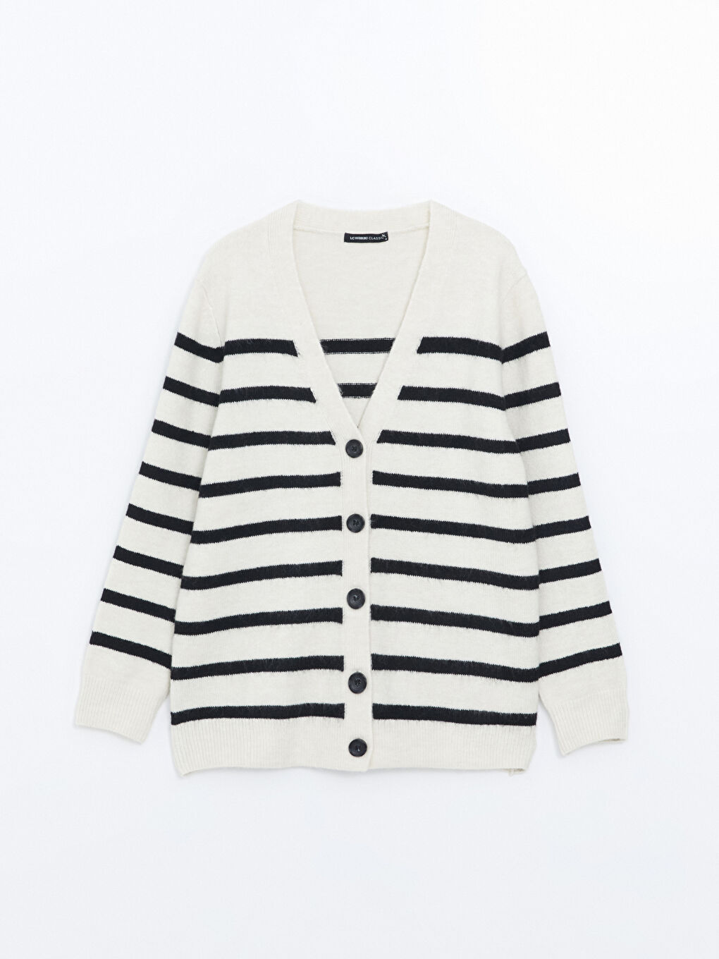 LCWAIKIKI Classic V Neck Striped Women's Knitwear Cardigan -W4IU02Z8-LEG